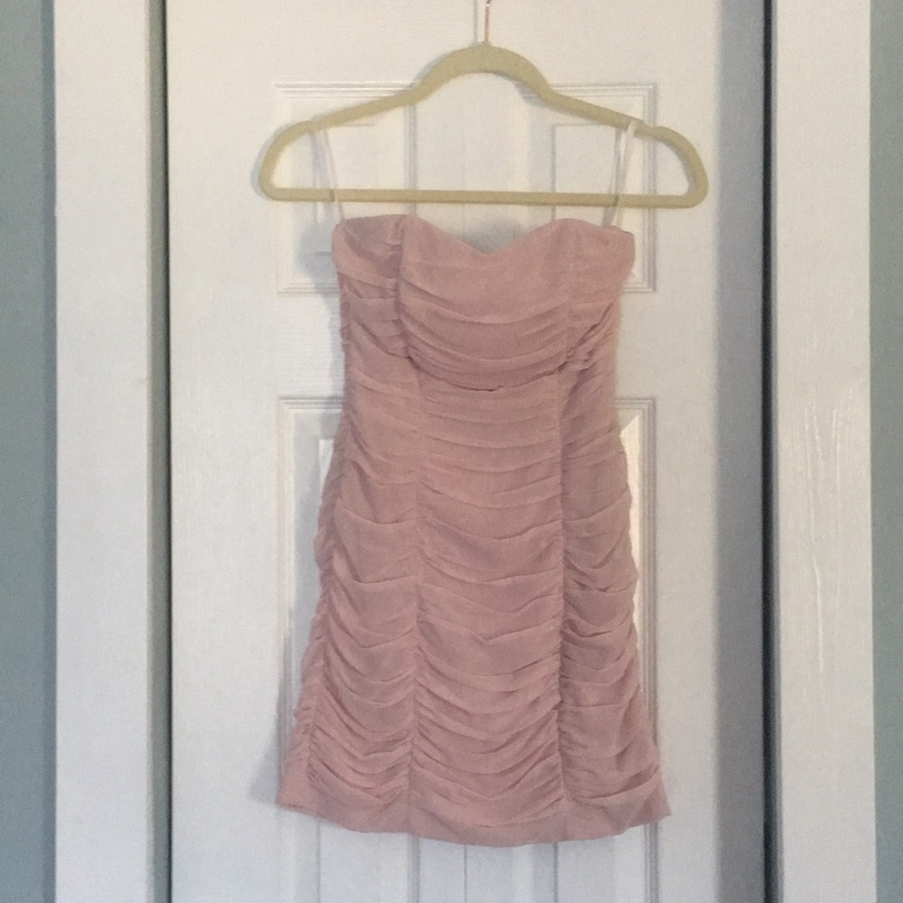 Ruched Strapless Pink H & M Cocktail Dress